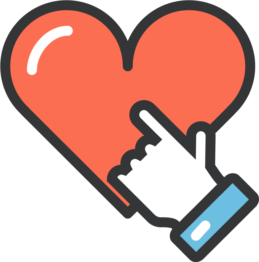 Heart Pointing Hand - Hand Heart (1024x1024)