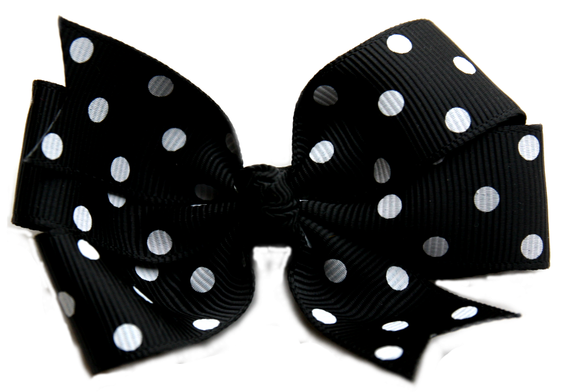 Black And White Polka Dot Bow Clipart - Polka Dot (871x700)