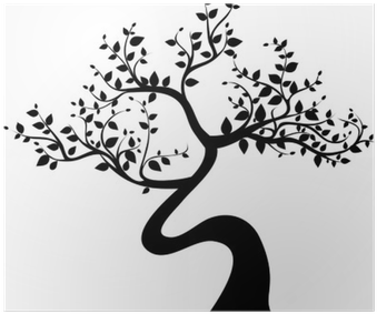 Black Tree Silhouette Isolated On White Background - Pocket Book Of Mindfulness (400x400)