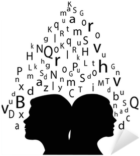 Silhouette Di Uomo E Donna Che Discutono Sticker • - Silhouette (400x400)