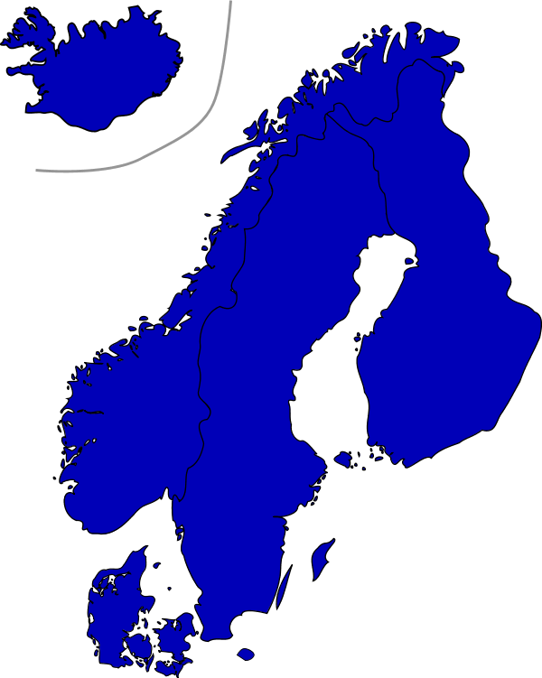 Clip Art Of Norway With - Scandinavia Map Vector (600x751)