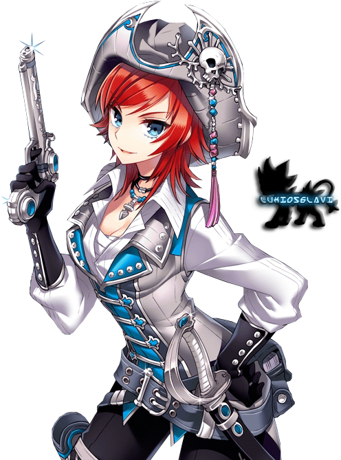 Drawing Ideas - Jack Sparrow Anime Girl (581x678)