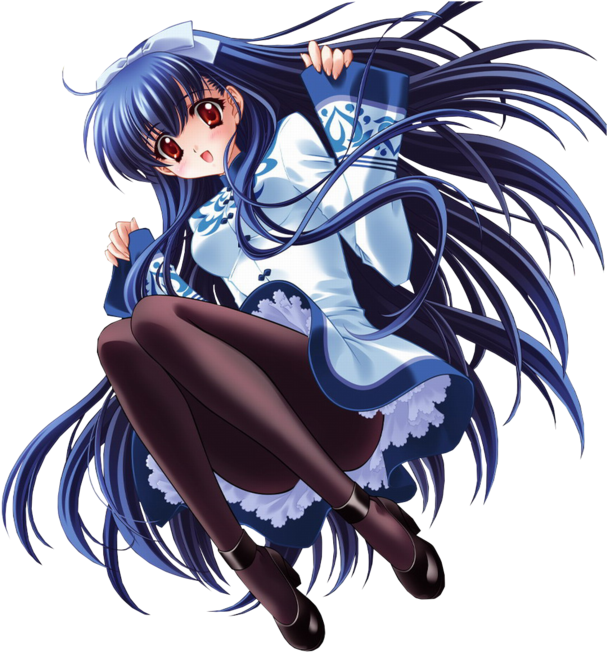 Render By Lionehime - Anime Blue Girl Png (900x675)