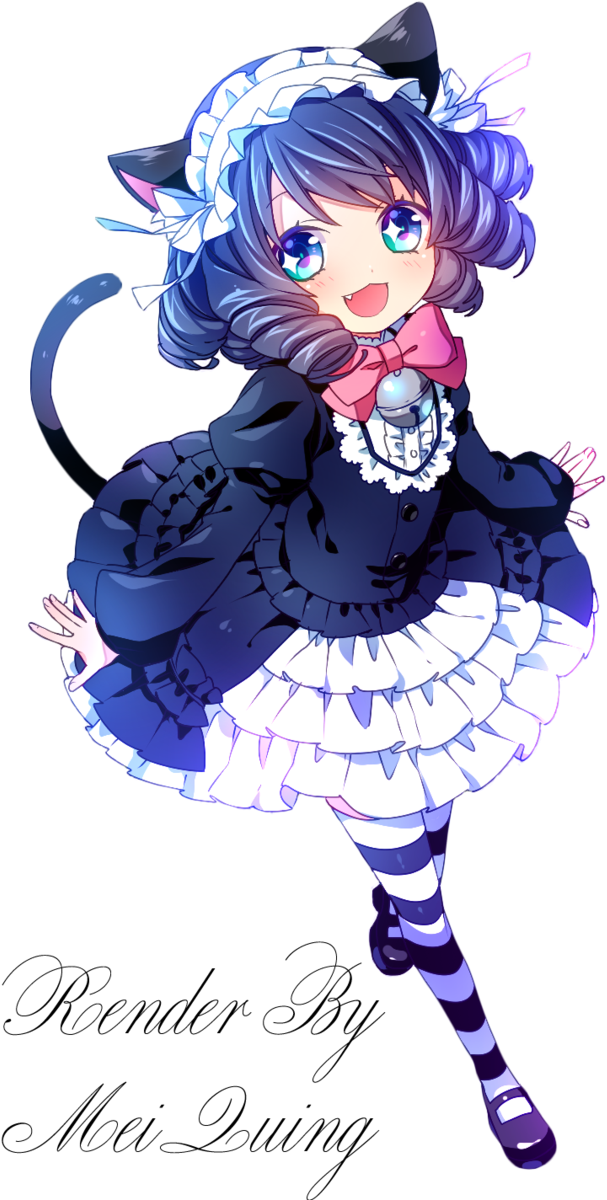 Render [32] Anime Girl By Meiquing - Neko Girl Show By Rock (664x1203)