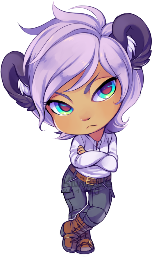 Apsychoticpanda By Kiwiggle - Dark Skin Anime Chibi Girl (598x963)