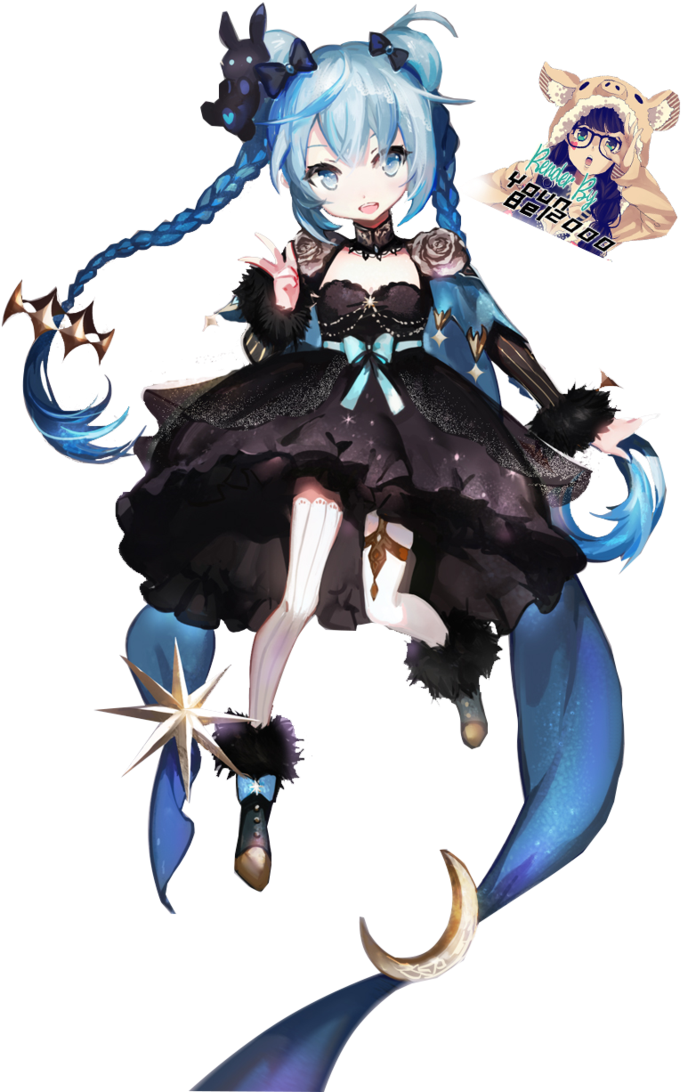 Anime Blue Girl Render By Younbel2000 By Younbel2000 - Breeding Season Delilah Hentai (712x1121)