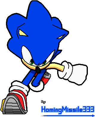 Sonic The Hedgehog Lineart By Homingmissile333 - Sonic Running Pixel Art (400x450)
