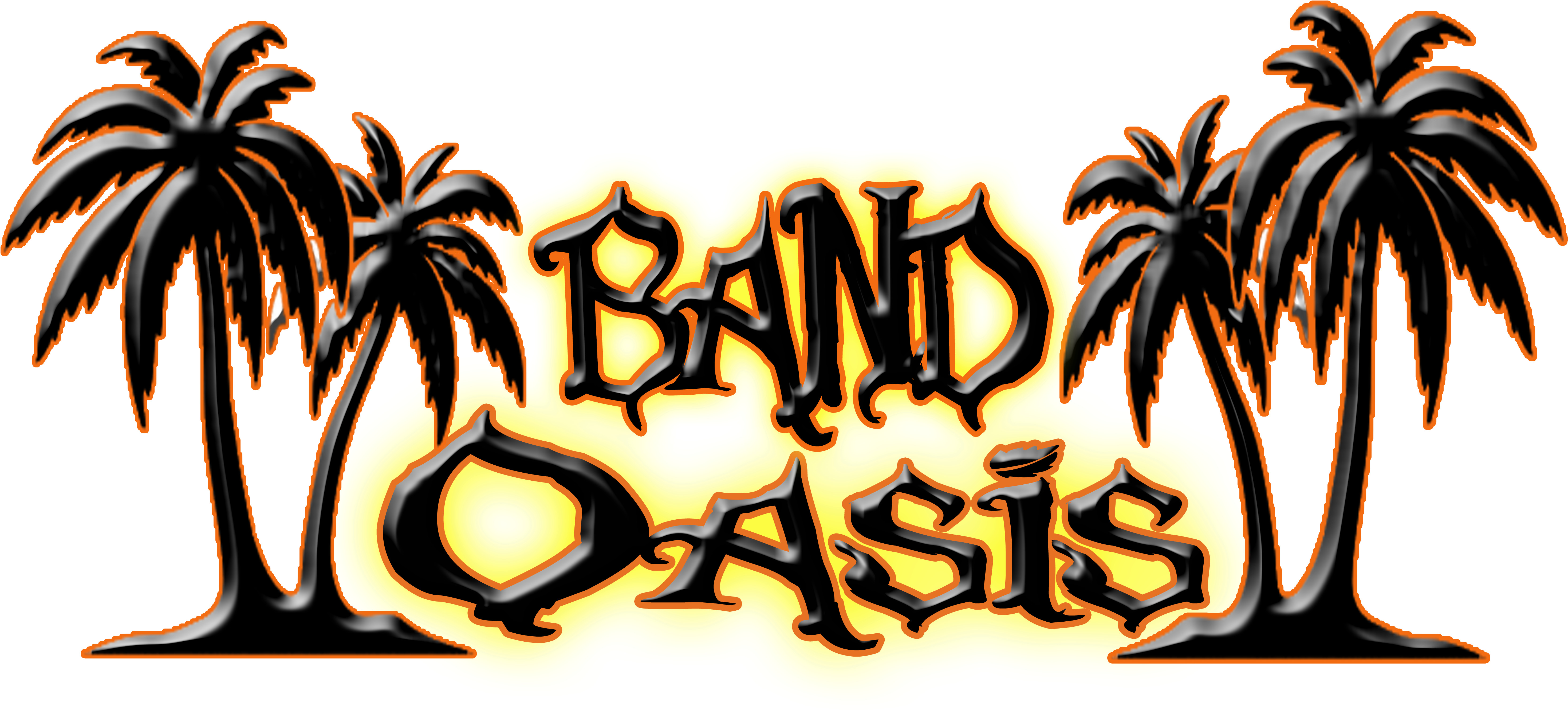 Band Oasis Band Rehearsal Studios - Tropical Palm Trees Decal Sticker (black, 14 Inch) (6600x3252)