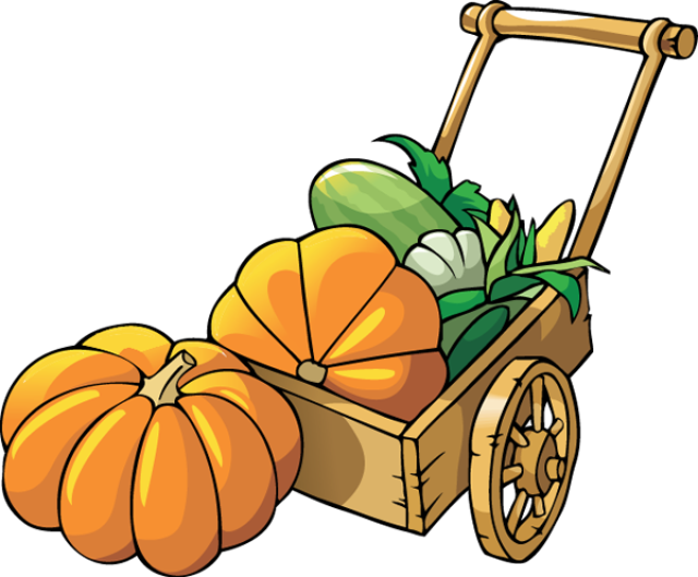 Wooden Cart Full Of Pumpkins Clip Art - Pumpkin Patch Clip Art (640x529)
