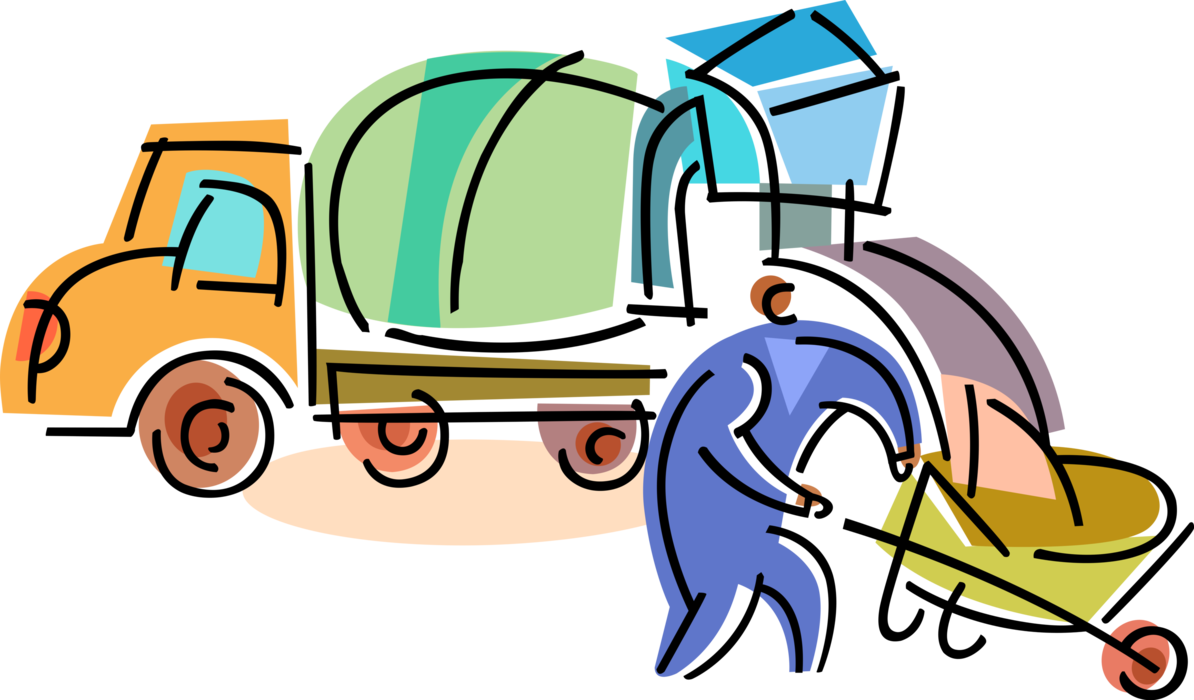 Vector Illustration Of Construction Industry Heavy - Concrete (1194x700)