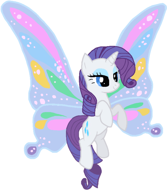Rarity With Butterfly Wings (600x694)