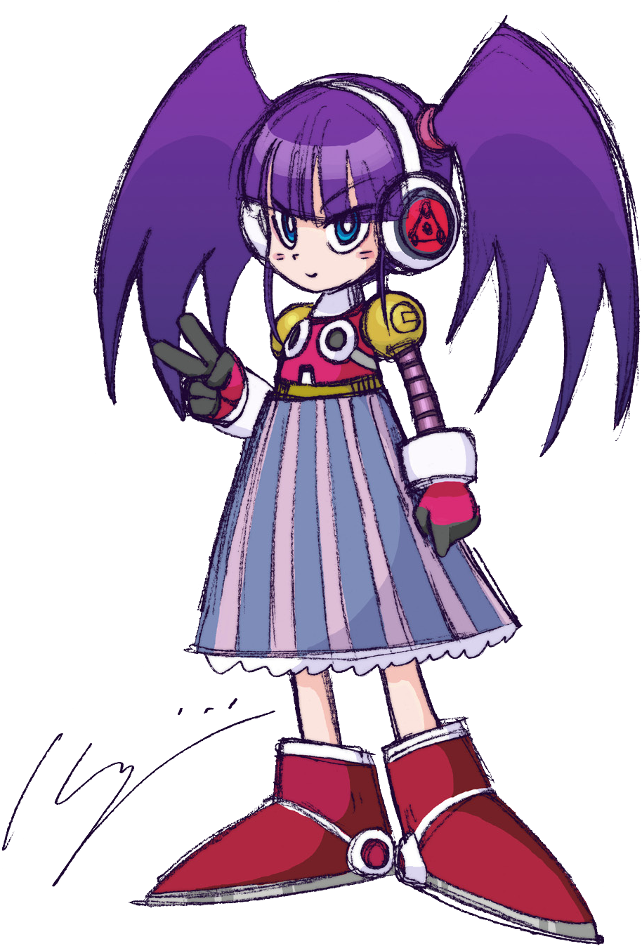 Call D Colored Sketch - Trinity Mighty No 9 (970x1431)