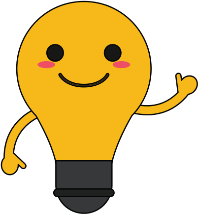 Lightbulb Happy Cartoon Character Waving Hand Icon - Stock Photography (550x550)