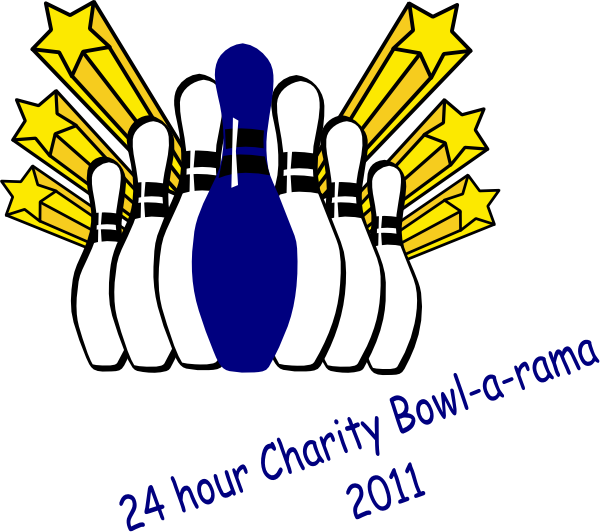 Charity Bowlarama Clip Art At Clker - Bowling Pins And Stars Shower Curtain (600x532)
