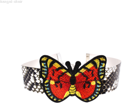 Snake Printed Embroidery Butterfly Choker Necklace - Ericdress Butterfly Pattern Pu Choker Necklace For (500x500)