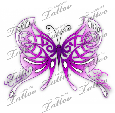 A Mother's Celtic Butterfly Custom Tattoo - Tattoo (400x400)