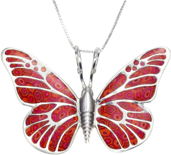 Butterfly Necklace 925 Silver Handmade Polymer Clay - Butterfly Necklace - 925 Sterling Silver Handmade Pendant (570x570)