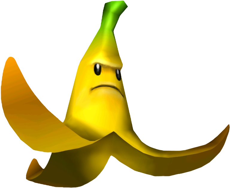 Giant Banana - Banana Peel Mario Kart (837x698)