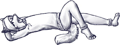 Wolfhome Anthro Lying Pose By Haikubaikuu - Figure Drawing (500x270)