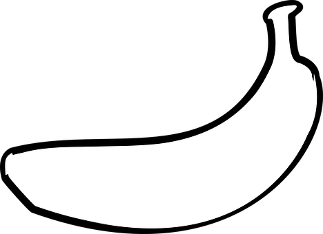 Banana Fruit Outline Banana Banana Banana - Banana White Vector Png (468x340)