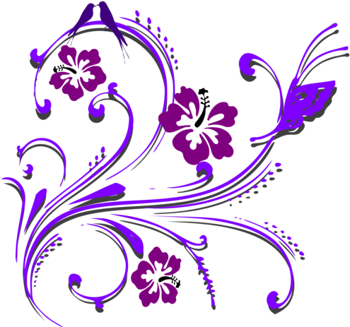 Purple Butterfly Border Clipart Bclipart Free Clipart - Clip Art Png Bunga (495x700)