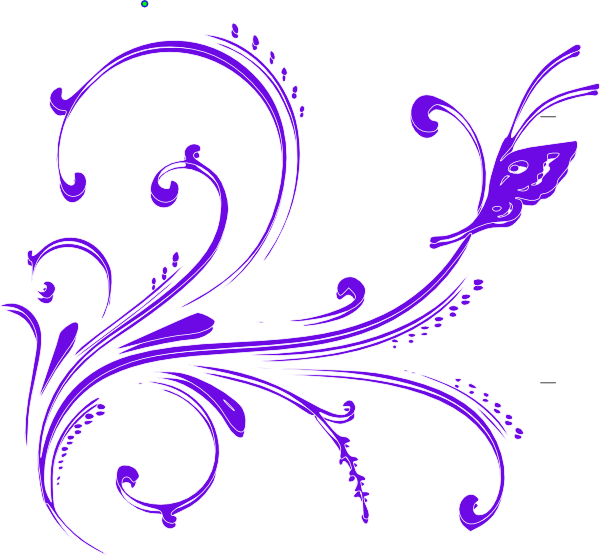 Purple Butterfly Flourish Clip At Clker Vector - Pink Butterfly Vector Png (600x555)