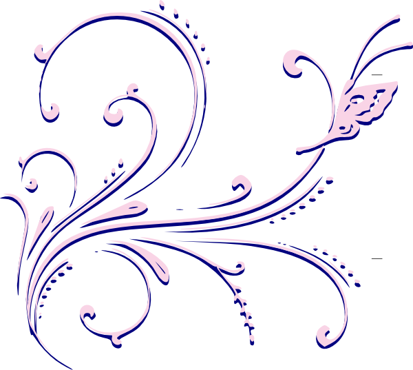 Butterfly Flourish Pink Clip Art At Bclipart Com Vector - Clip Art (600x537)