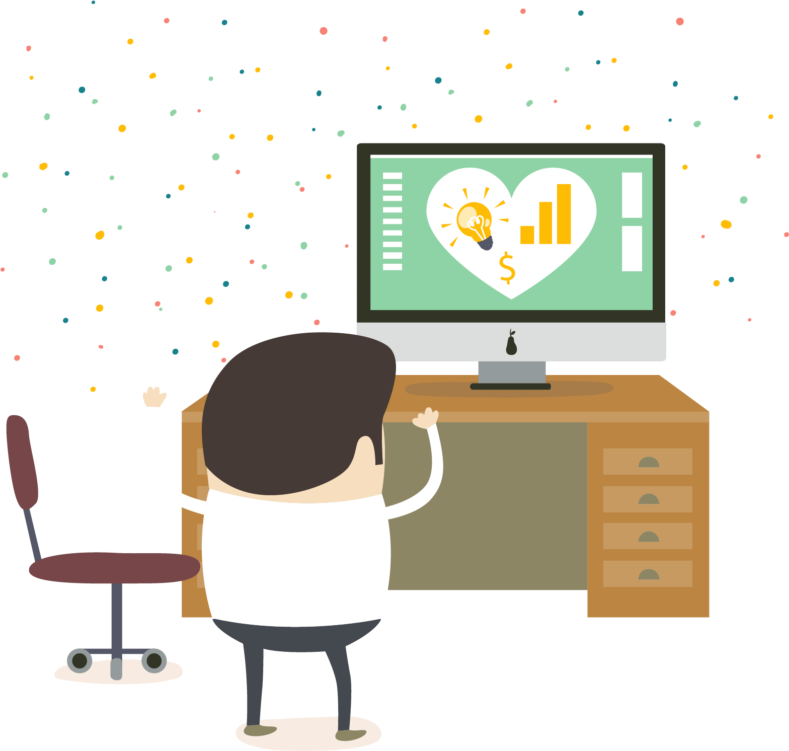 Vector Color Watching Tv Boy - Vector Color Watching Tv Boy (2463x2463)