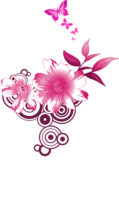Freeshipping Pink Butterflies And Flowers - Png Butterfly Flowers Png (404x667)