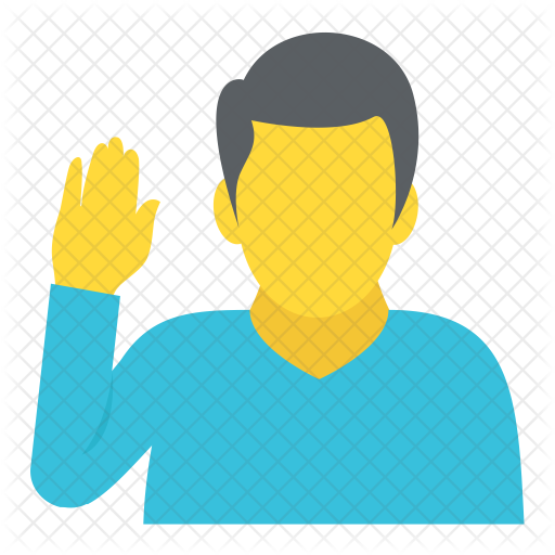 Man Raising Hand Icon - Vector Graphics (512x512)