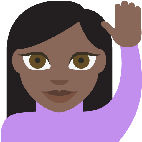 Happy Person Raising One Hand Dark Skin Tone Emoji - Emoji Levantando La Mano (512x512)