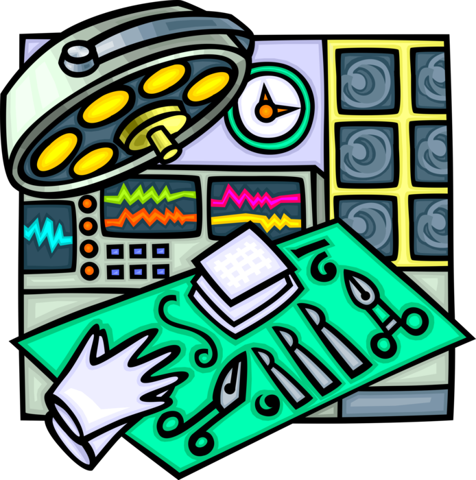 Vector Illustration Of Hospital Operating Room Surgical - Vector Illustration Of Hospital Operating Room Surgical (694x700)