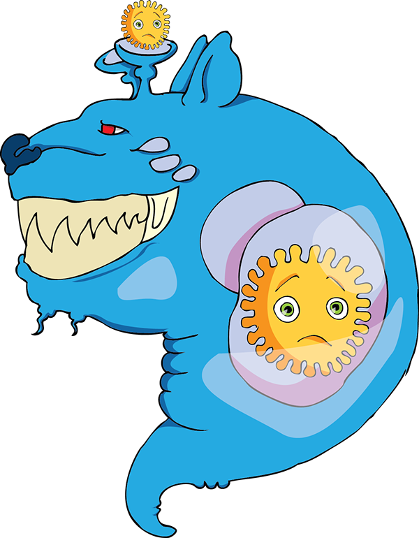 Macrophage Cell Got The Antigen - Cartoon (600x770)