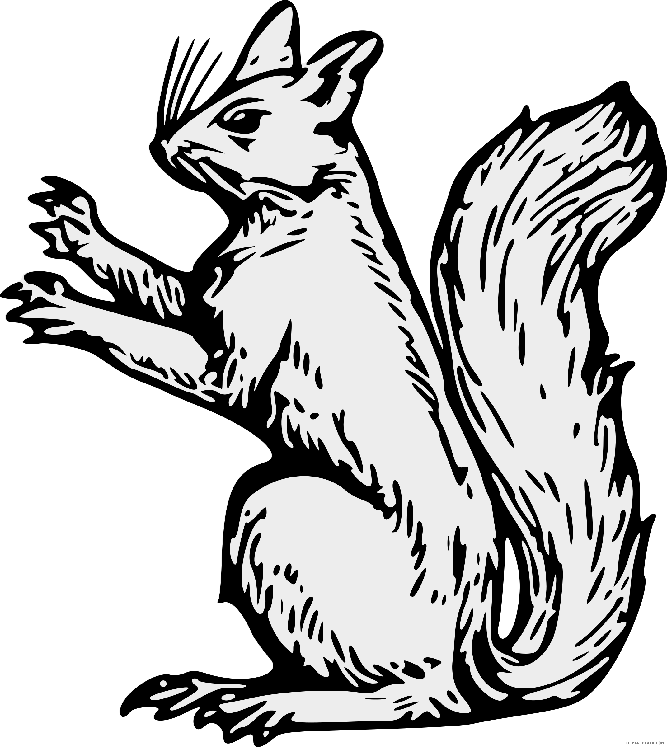 Squirrel Animal Free Black White Clipart Images Clipartblack - Squirrel Clip Art (2143x2400)