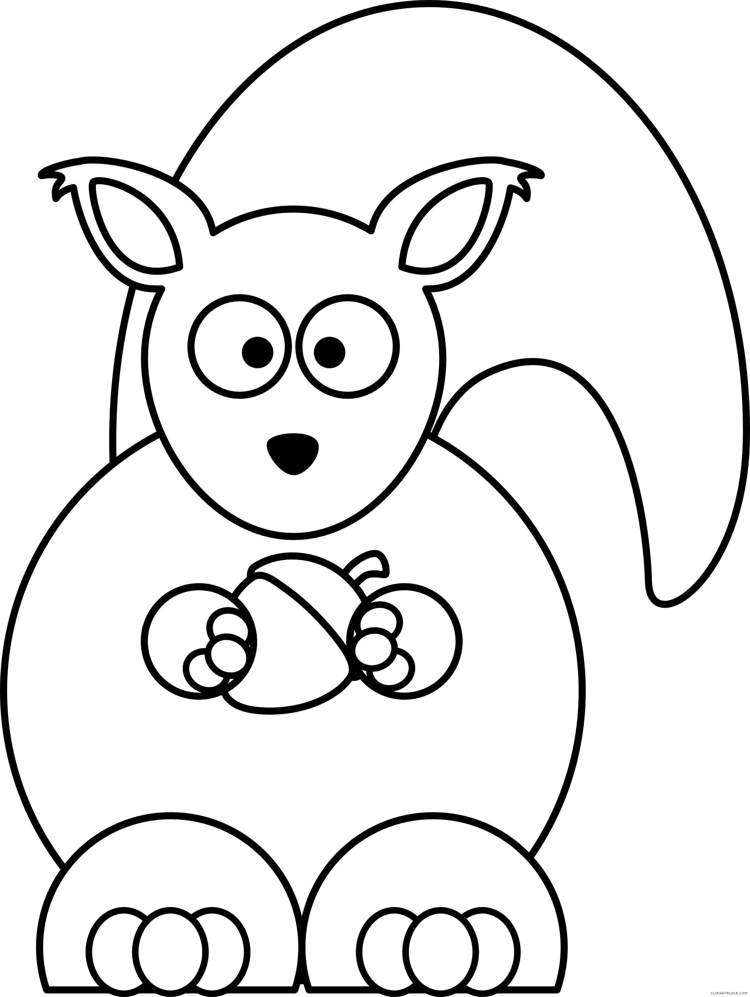 Squirrel Outline Animal Free Black White Clipart Images - Clip Art Black And White Squirrel (2555x3394)