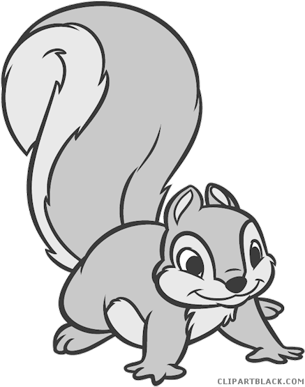 Grey Squirrel Animal Free Black White Clipart Images - Animales De La Blanca Nieves (450x566)