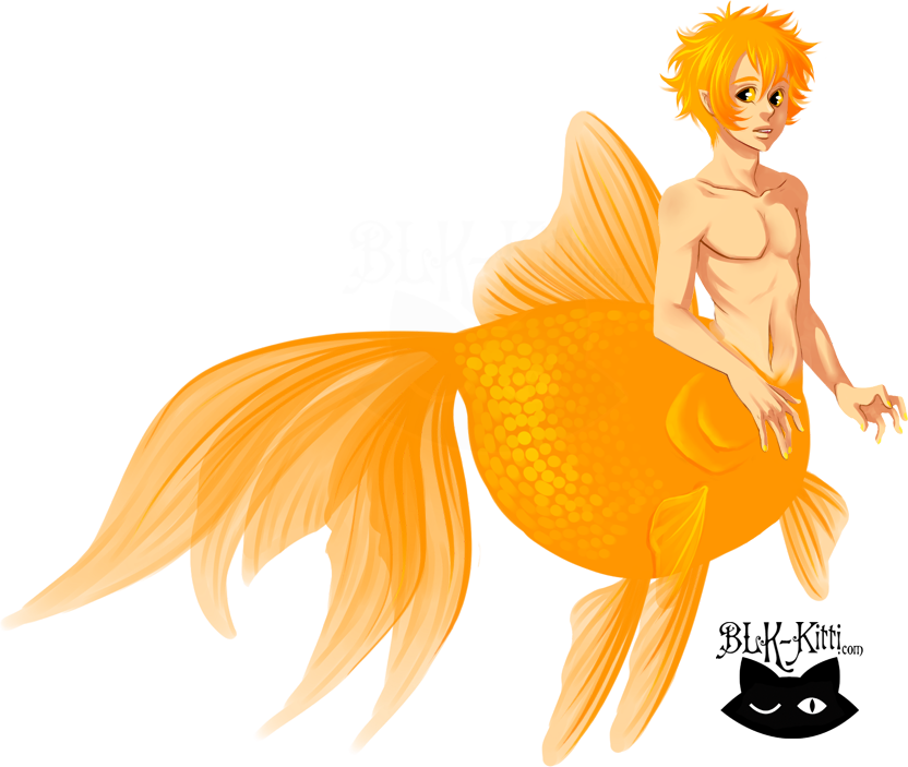 Goldfish Mermaid By Blk - Goldfish Mermaid (832x703)