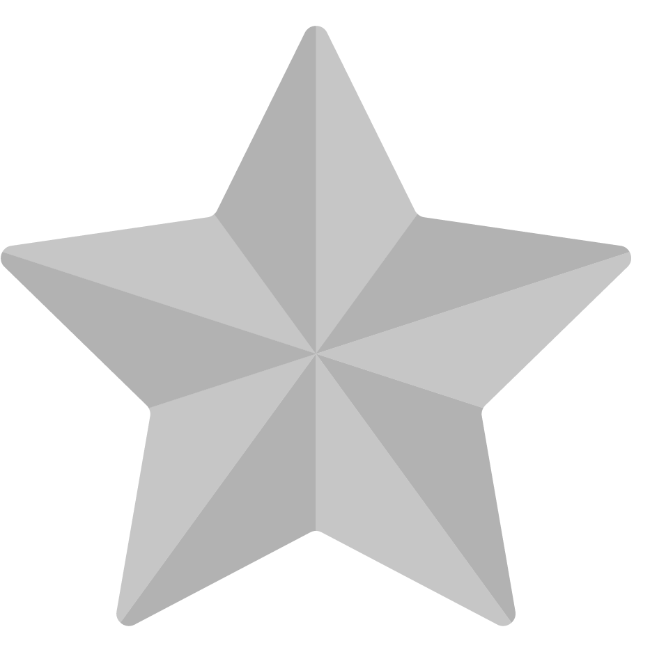 Grey Star - 3d Star Png (1000x936)