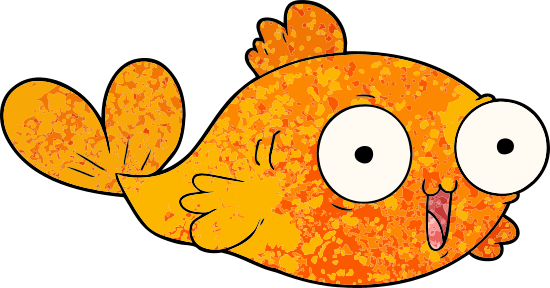 Happy Goldfish Cartoon Character Stock Vector - Cartoon (550x288)