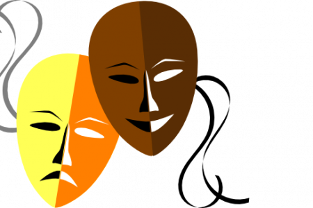 Masks Clipart Kid Drama - Masks Comedy And Tragedy (450x300)