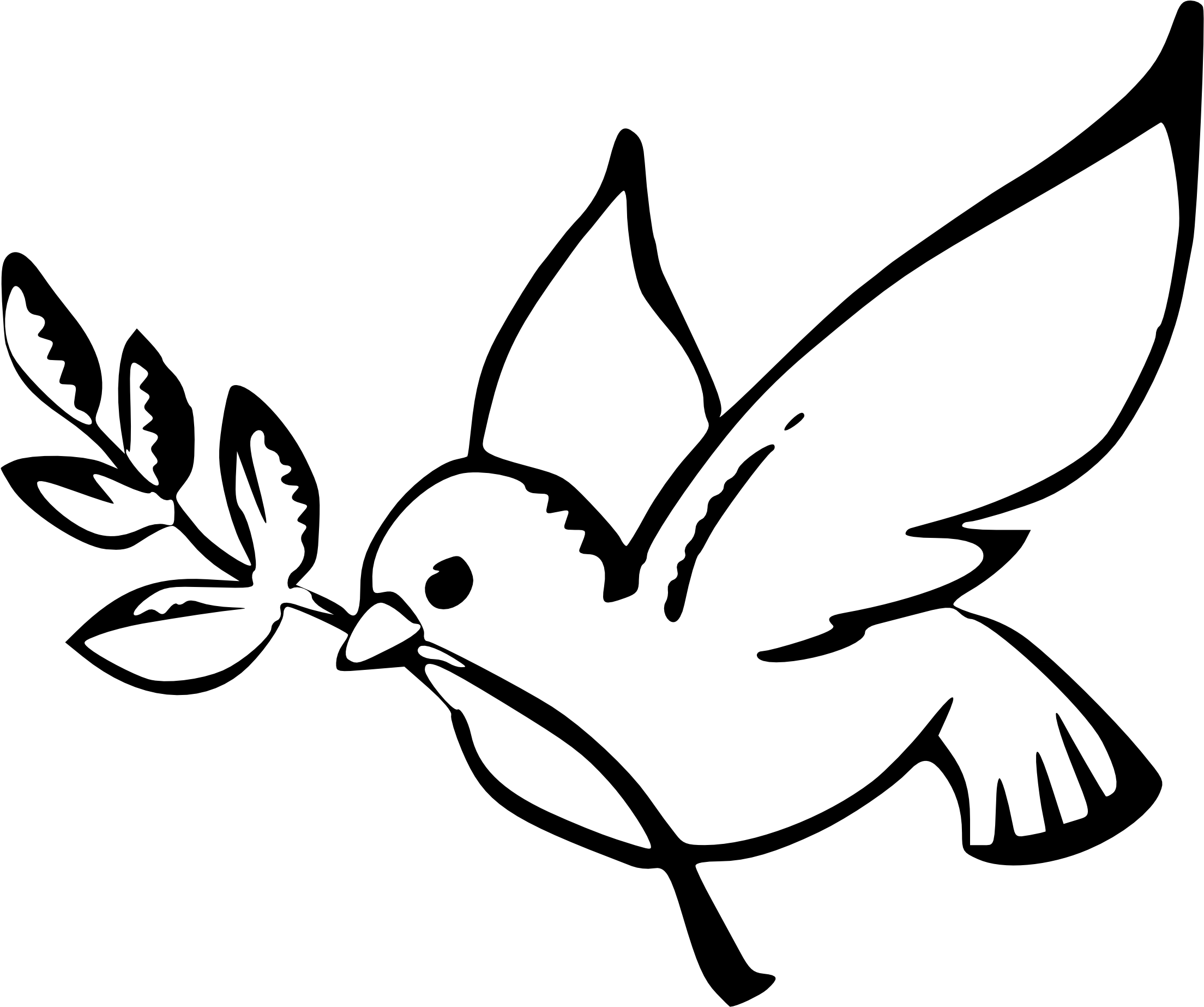 Drawn Dove Easy - Dove Symbol Of Peace (3333x2777)