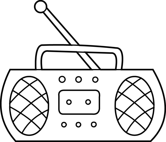 Radio Drawing At Getdrawings - Radio Black And White (550x471)