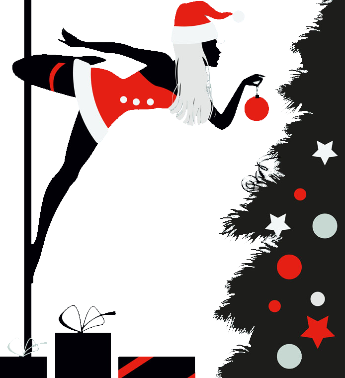 Santa Claus Pole Dance Christmas - Santa Claus Pole Dance Christmas (694x760)
