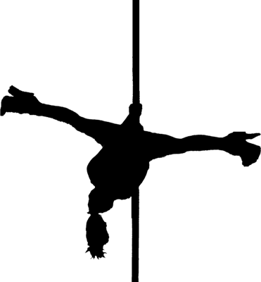Pole Dancer Doin A Split Silohuette Psd - Pole Dance Silueta Png (371x400)