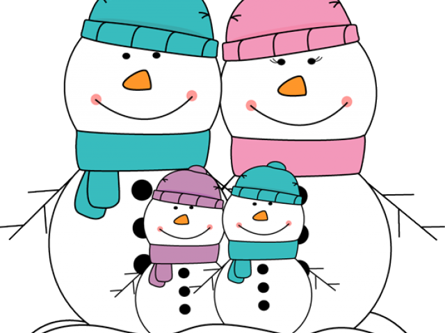 Snowman Clipart Family - Coloring Book (640x480)