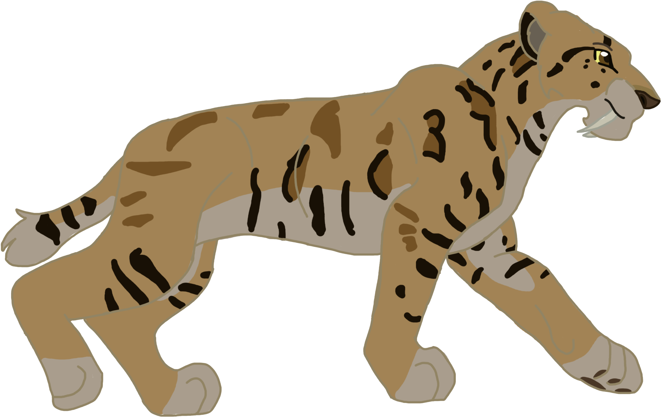 South American Saber Toothed Cat By Andrewshilohjeffery - Saber-toothed Tiger (2592x1456)