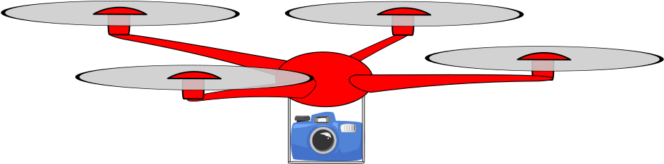 Simple Drone With Camera - Clip Art Drone (1000x286)