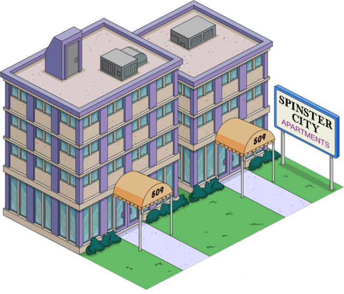 Spinster City Apartments - Simpsons Spinster City Apartments (702x600)