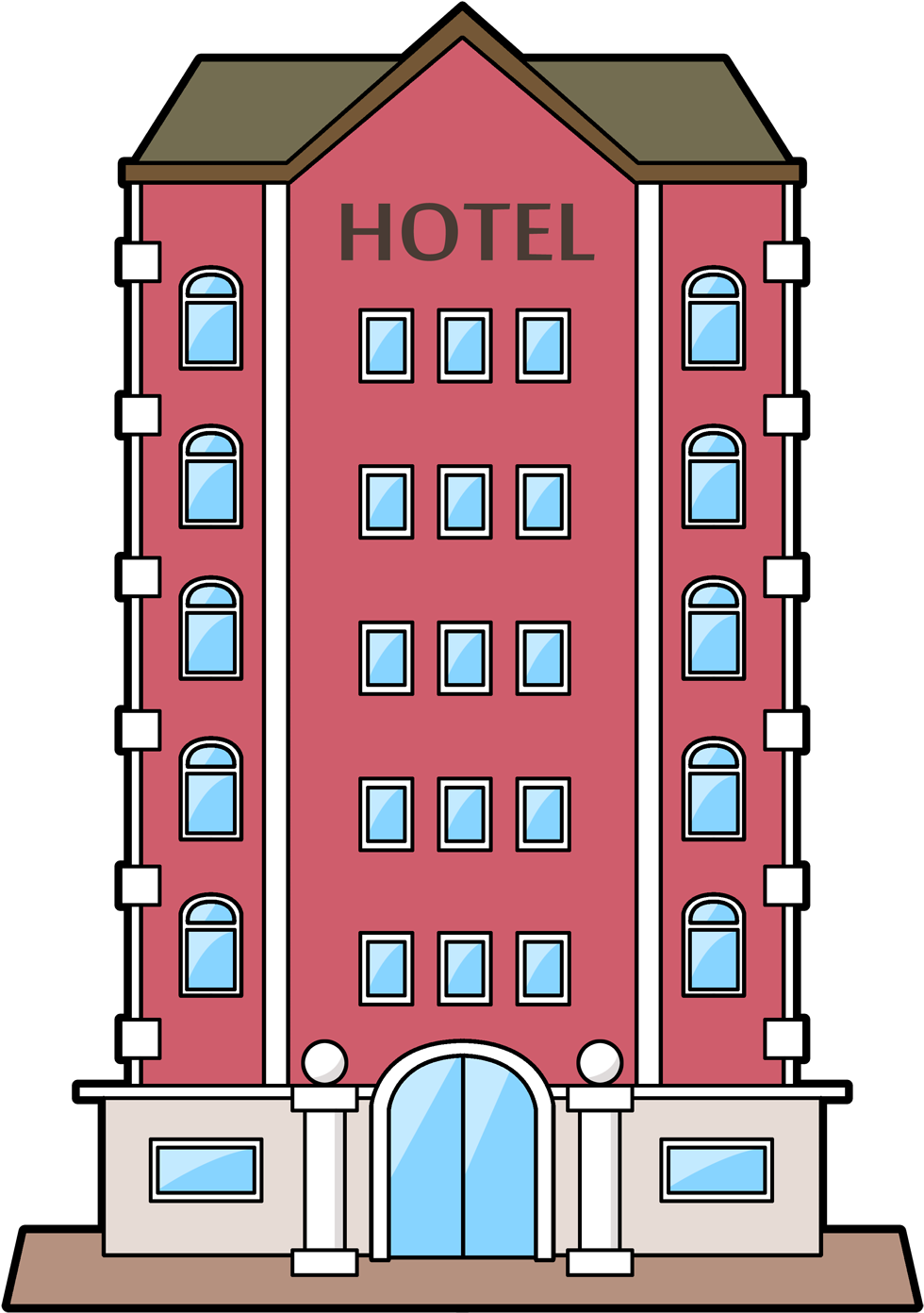 Simple Apartment Building Clip Art Medium Size - Hotel Clipart (1200x1600)