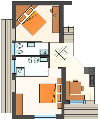 Apartments Cudlea Features Spacious, Fully Equipped - Floor Plan (458x505)